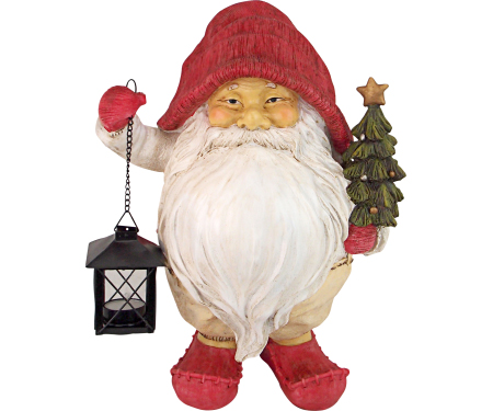 15 INCH CHRISTMAS WOODCHIP FIGURE WITH LED LANTERN 1486358